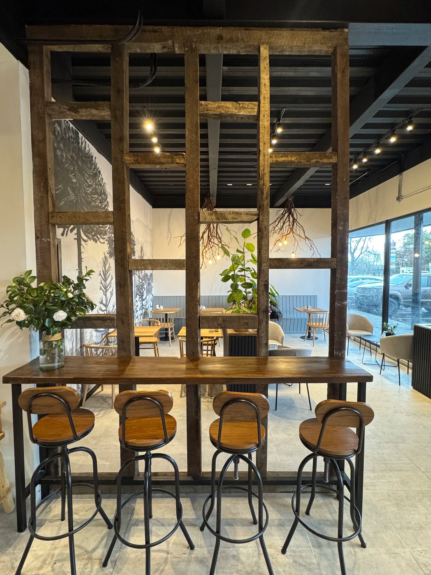 Pilares de madera reciclada